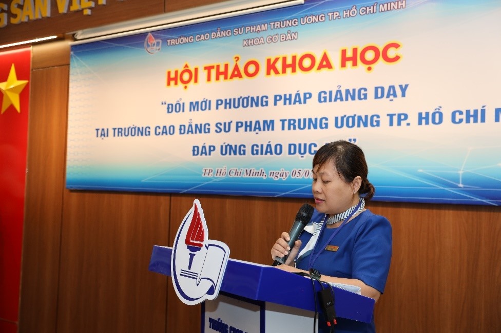 ThS. Hà Cao Thị Hồng Thu – Trưởng ban Khoa học báo cáo đề dẫn